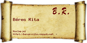 Béres Rita névjegykártya