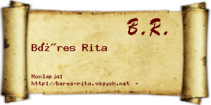 Béres Rita névjegykártya