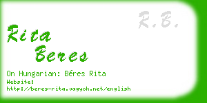 rita beres business card